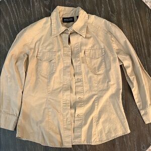 Light Beige Button-Front Shirt